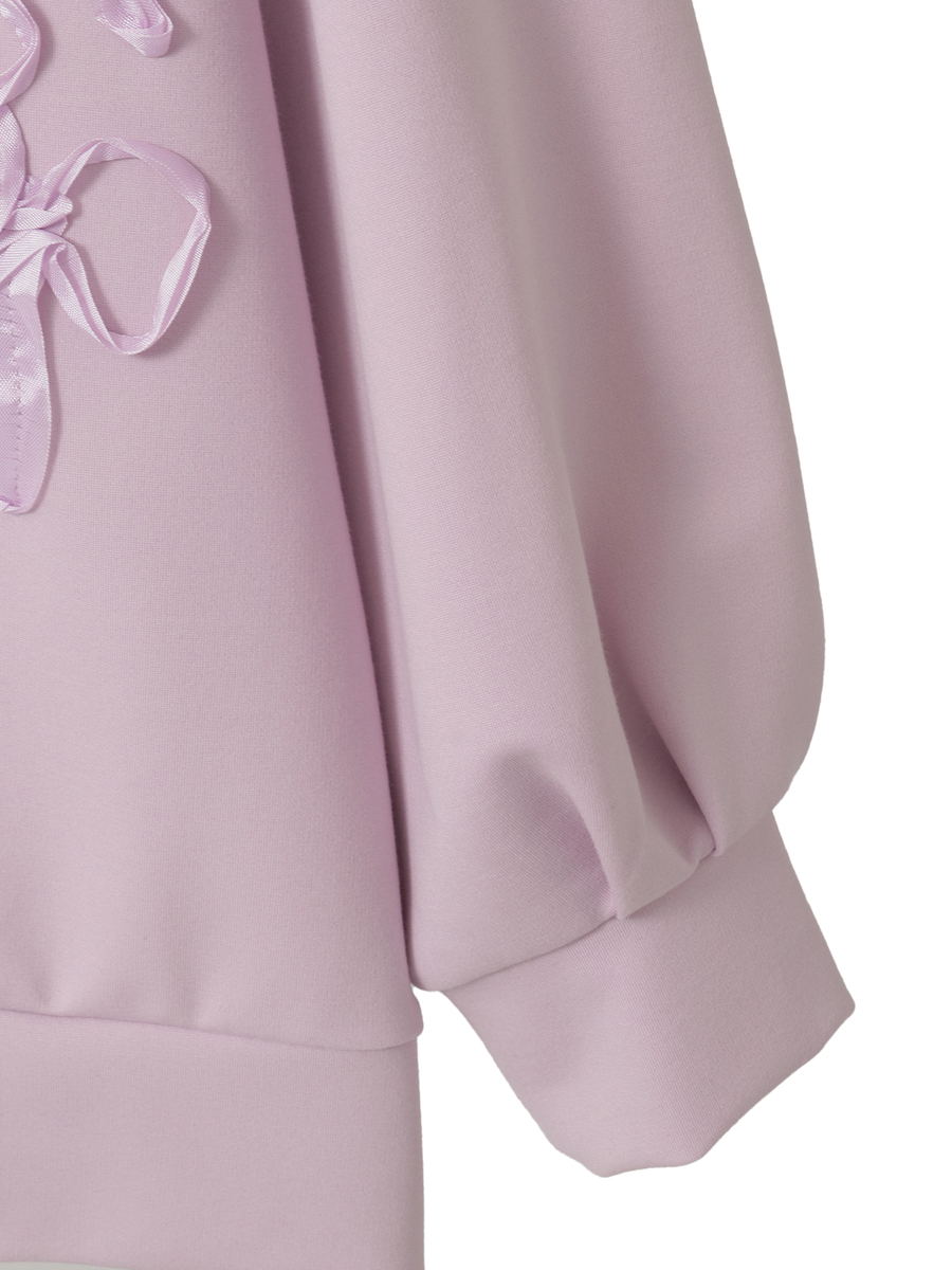 リボン刺繍カットソーフーディ 詳細画像 オフ 5