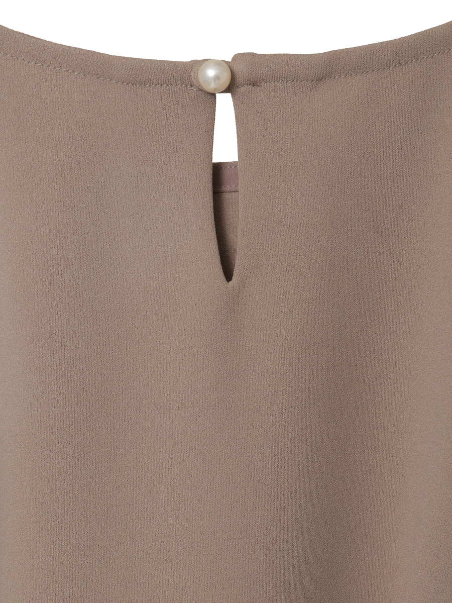 コサージュ付きロゴ刺繍入りカットソー 詳細画像 グレー 4