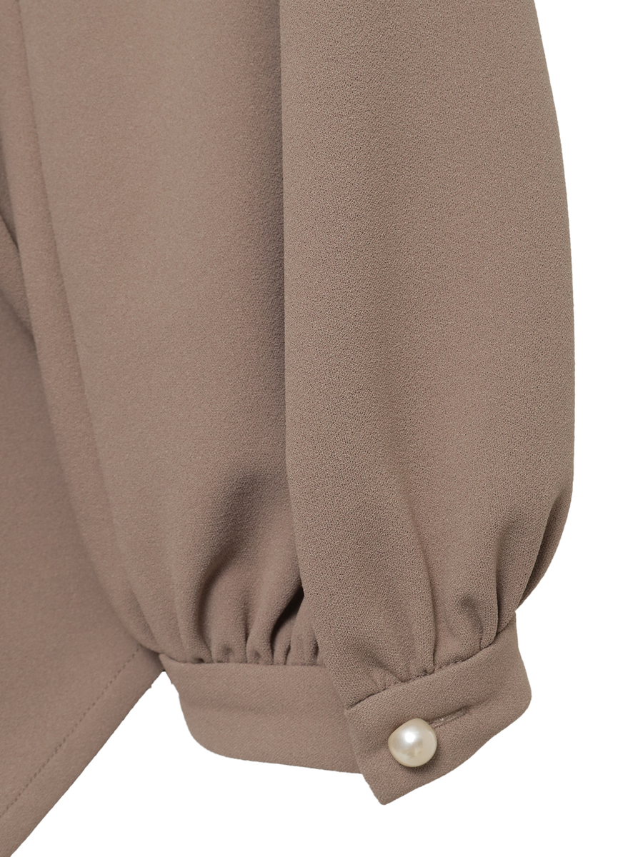 コサージュ付きロゴ刺繍入りカットソー 詳細画像 グレー 6