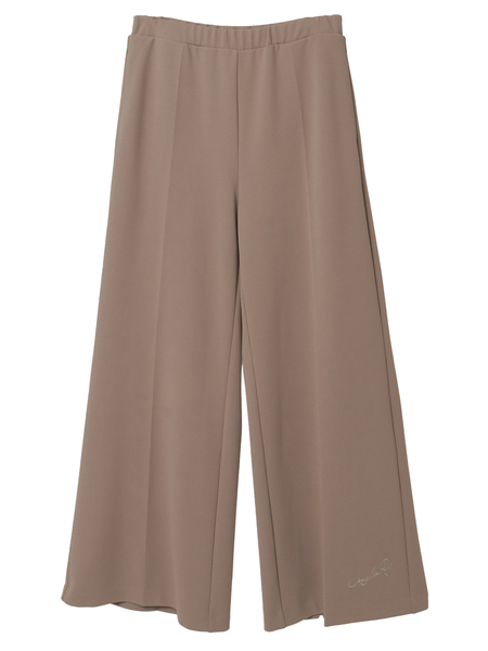 ロゴ刺繍入りワイドパンツ