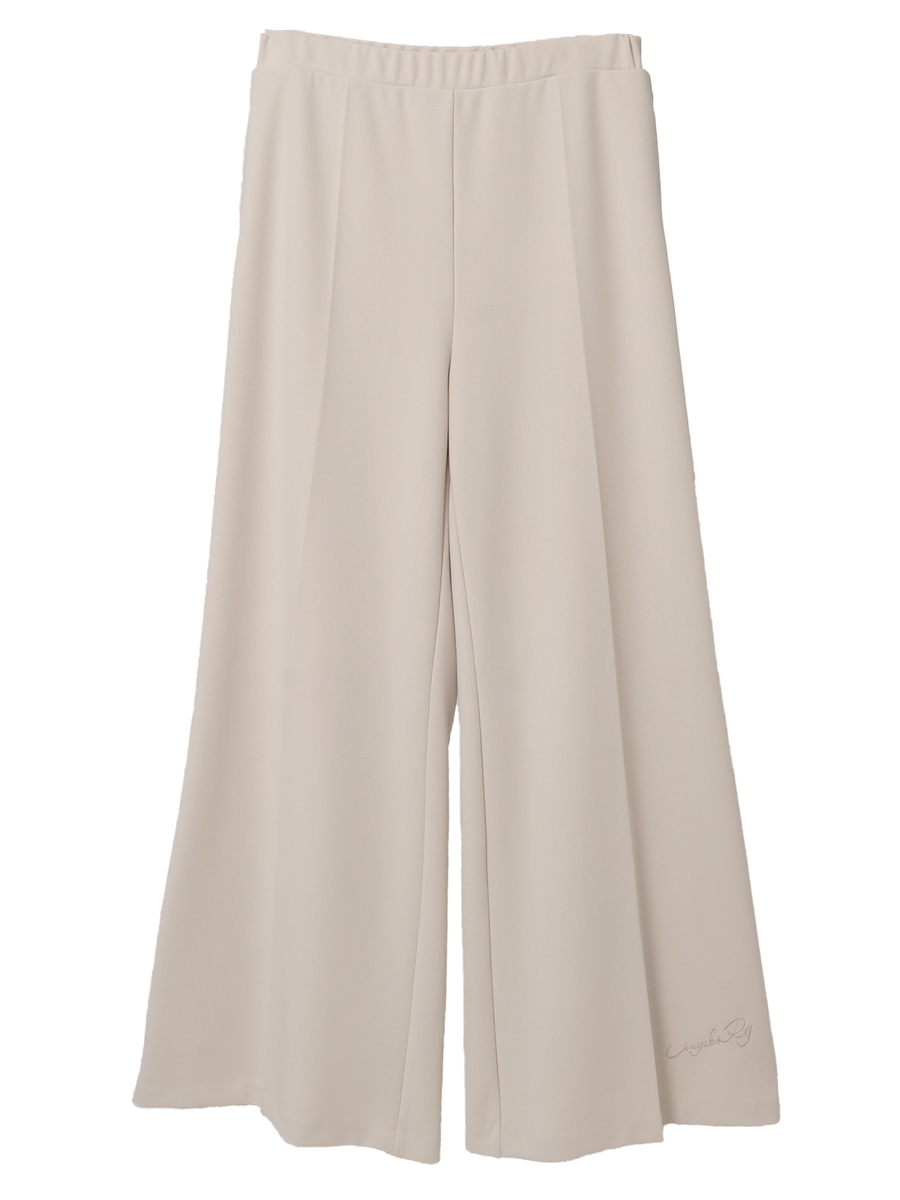 ロゴ刺繍入りワイドパンツ 詳細画像 ライトベージュ 1