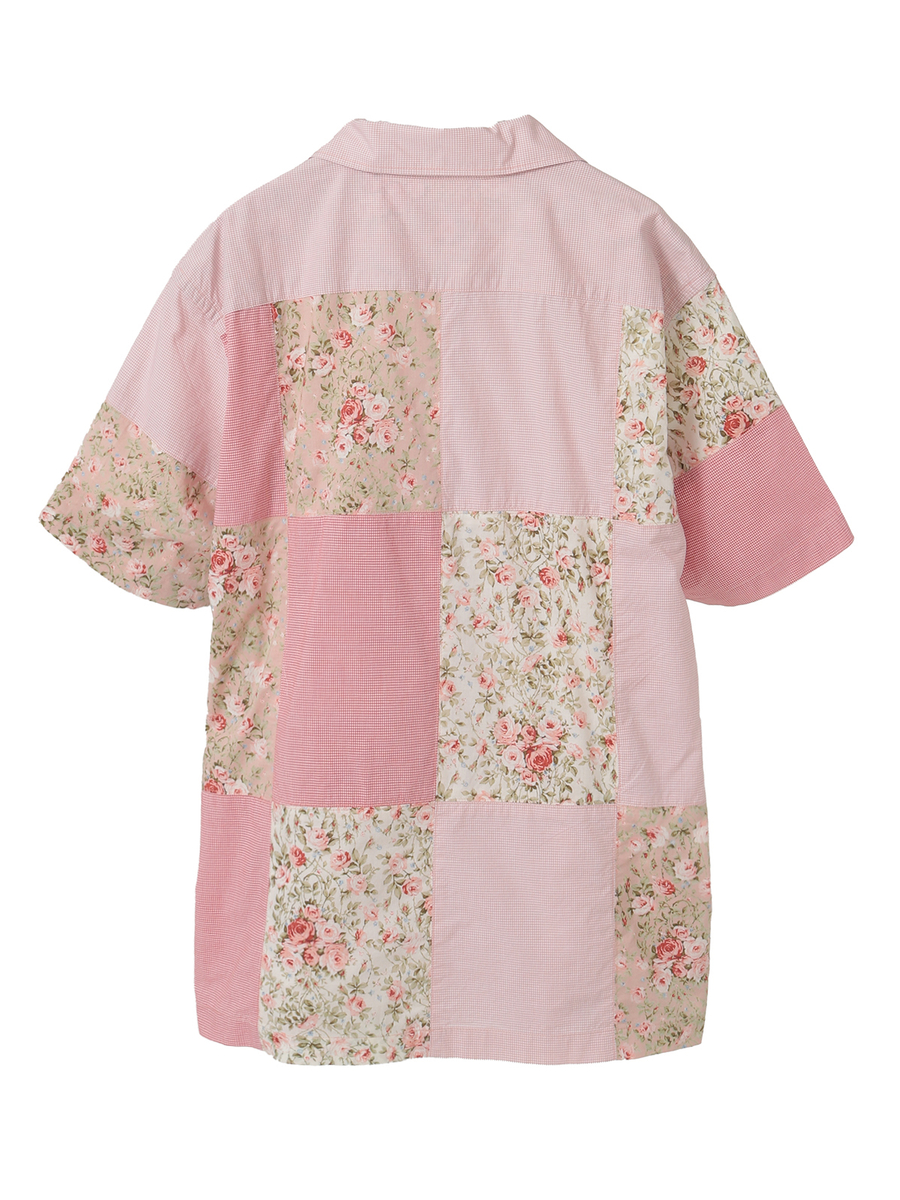 小バラプリントパッチワークシャツブルゾン 詳細画像 クロ×キナリ 2