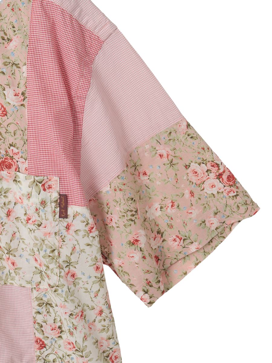 小バラプリントパッチワークシャツブルゾン 詳細画像 クロ×キナリ 4