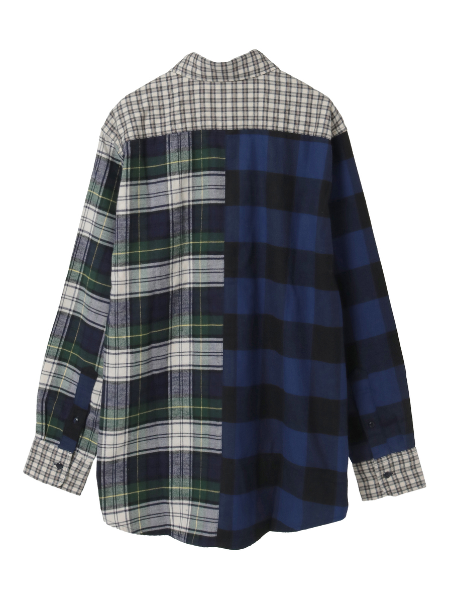 ビエラチェックパッチワークシャツブラウス 詳細画像 クロ系 8