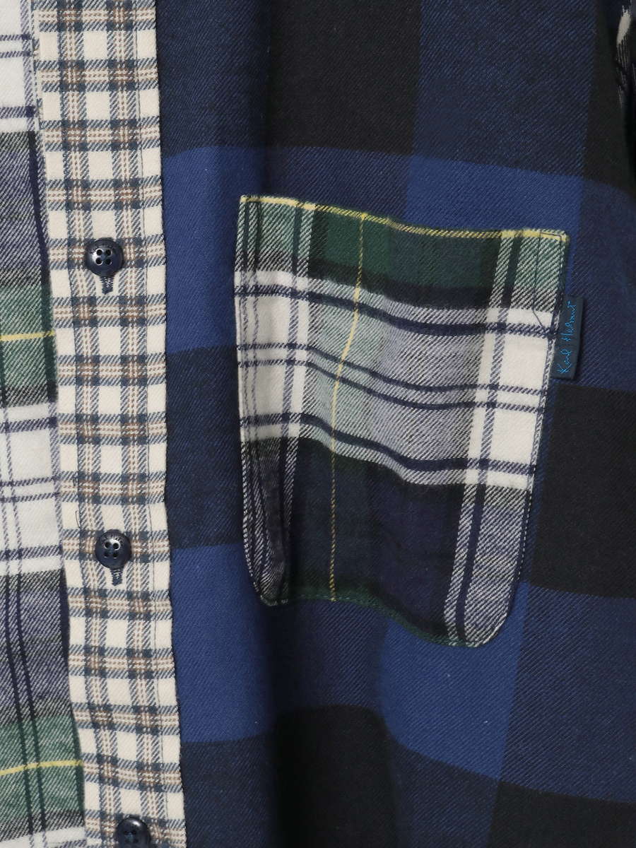 ビエラチェックパッチワークシャツブラウス 詳細画像 クロ系 9