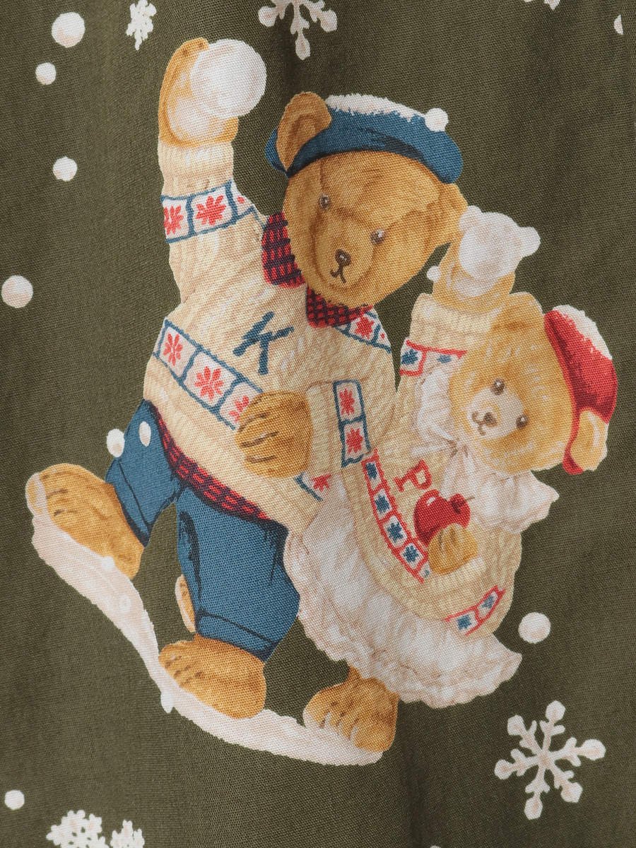 三つ子のくま冬支度プリントフードブラウス 詳細画像 クロ 10