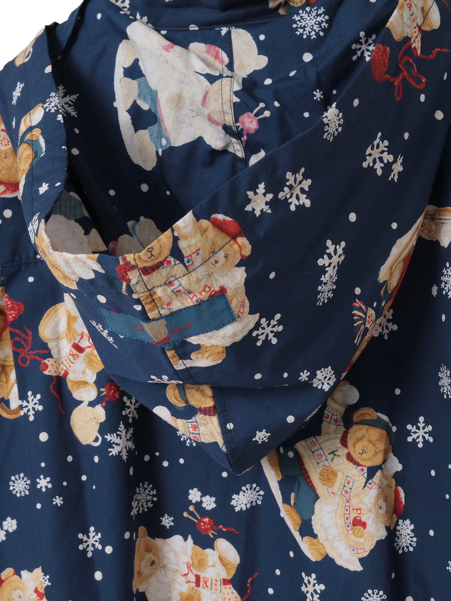 三つ子のくま冬支度プリントフードブラウス 詳細画像 クロ 4