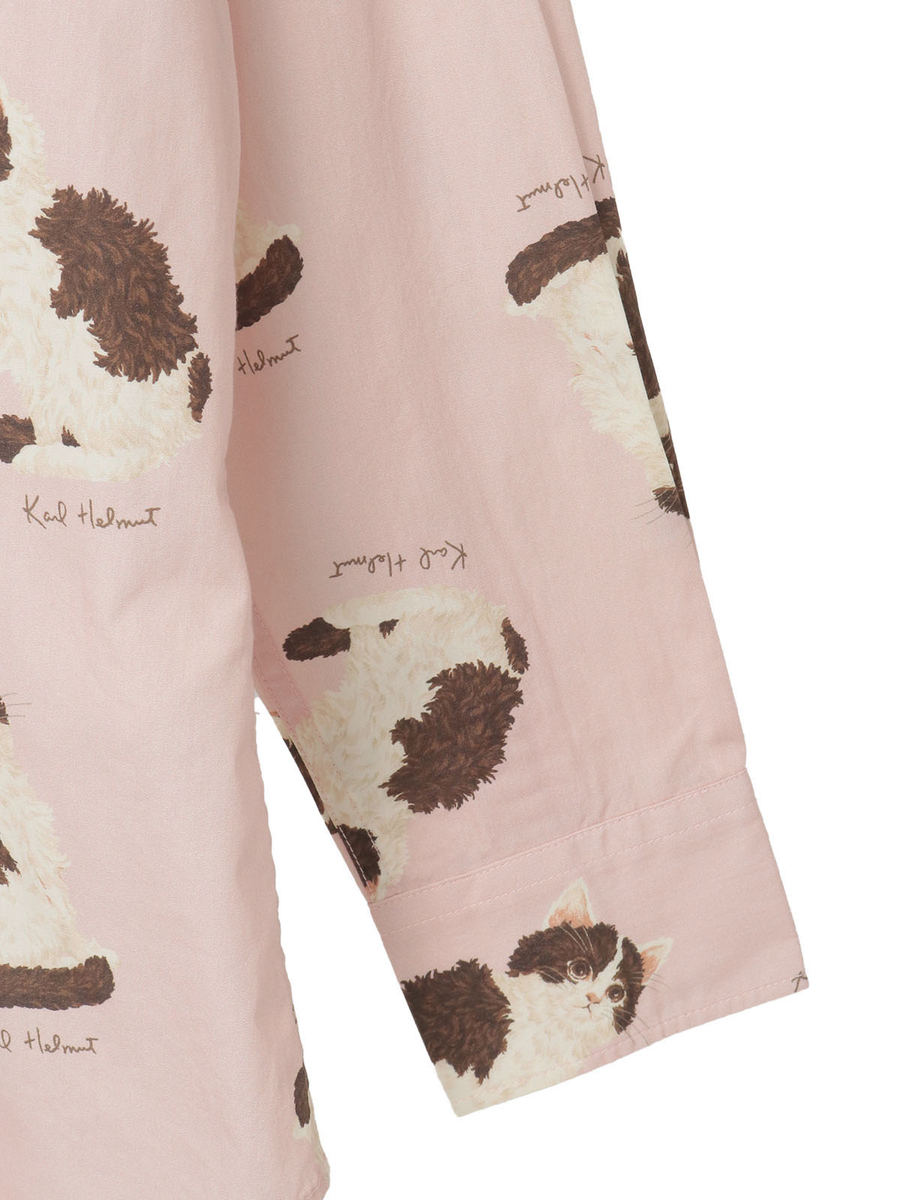 猫プリントシャツブラウス 詳細画像 キナリ 4