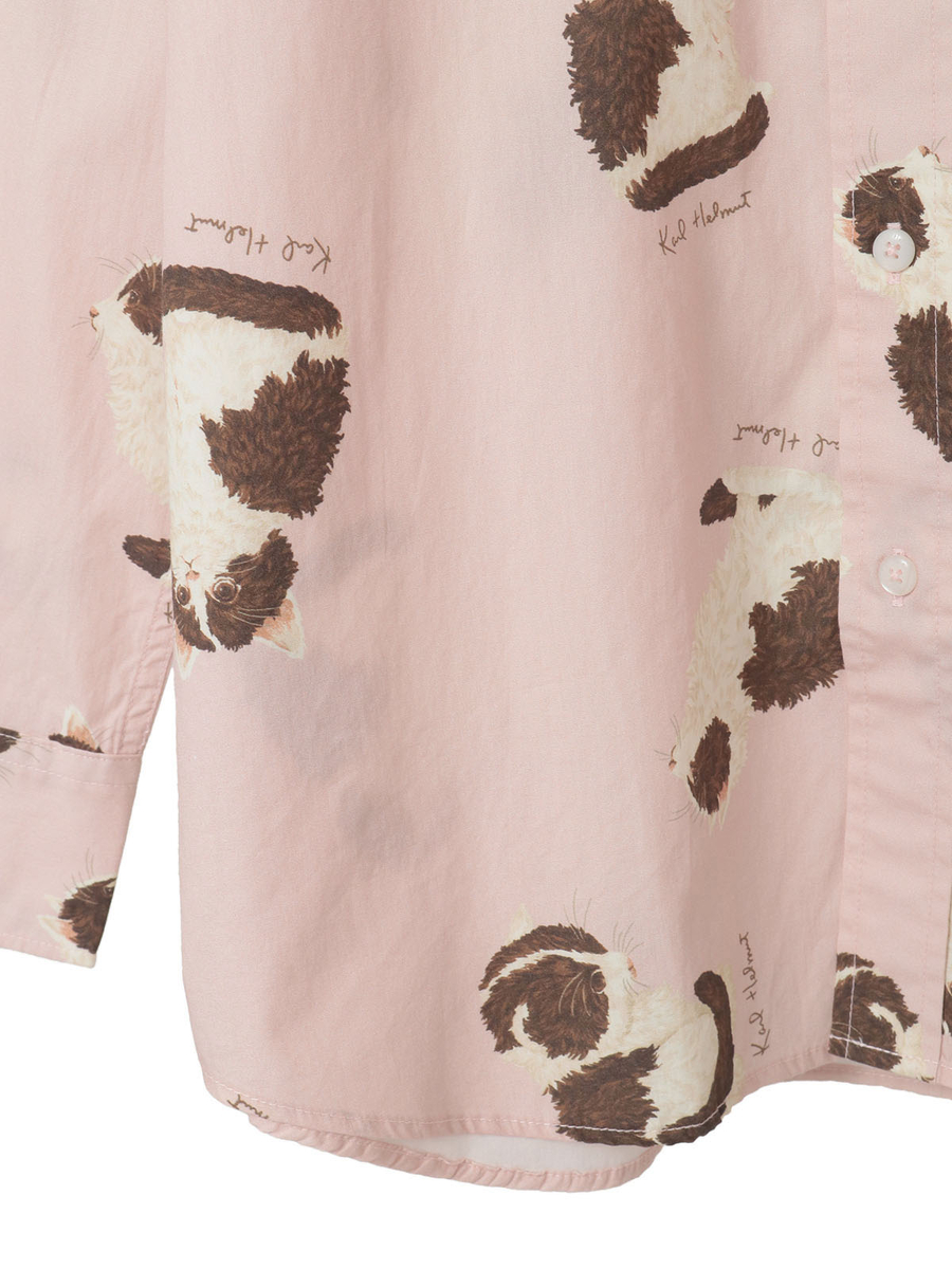 猫プリントシャツブラウス 詳細画像 キナリ 6