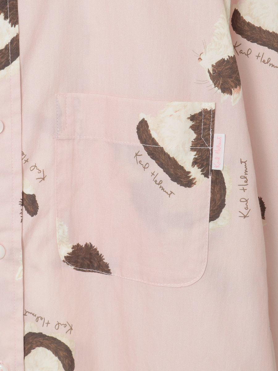 猫プリントシャツブラウス 詳細画像 キナリ 7