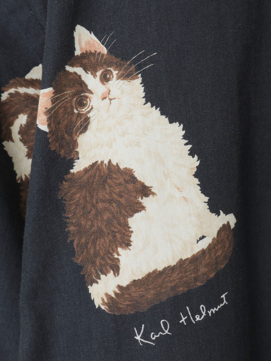 猫プリントシャツブラウス 詳細画像 キナリ 9