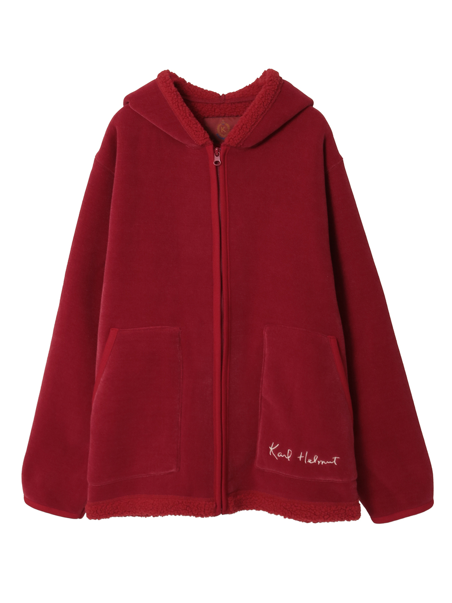 Kロゴアップリフード付きボアブルゾン 詳細画像 アカ 1