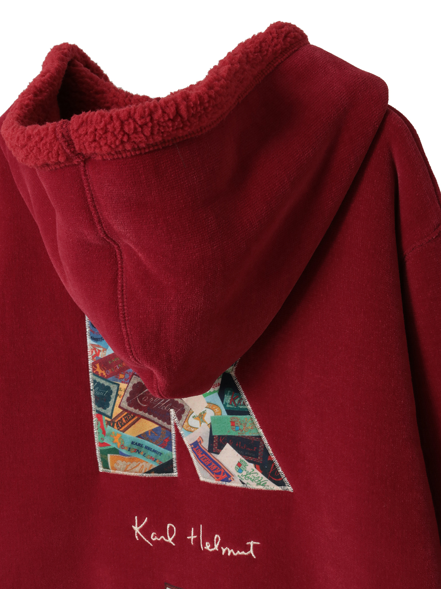 Kロゴアップリフード付きボアブルゾン 詳細画像 アカ 4