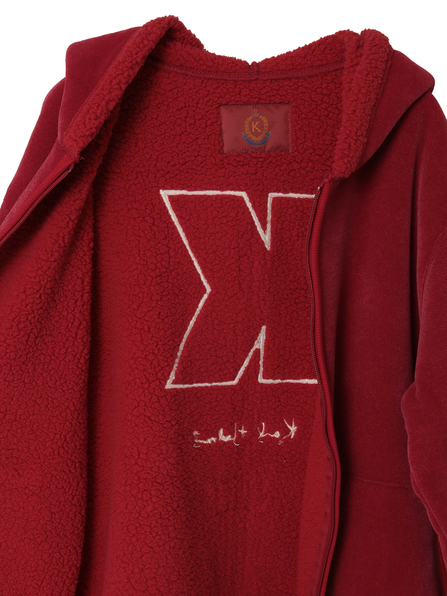 Kロゴアップリフード付きボアブルゾン 詳細画像 アカ 8