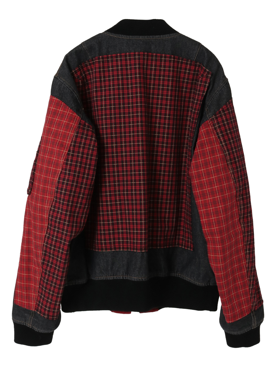 コードチェック使いデニムブルゾン 詳細画像 コン 2