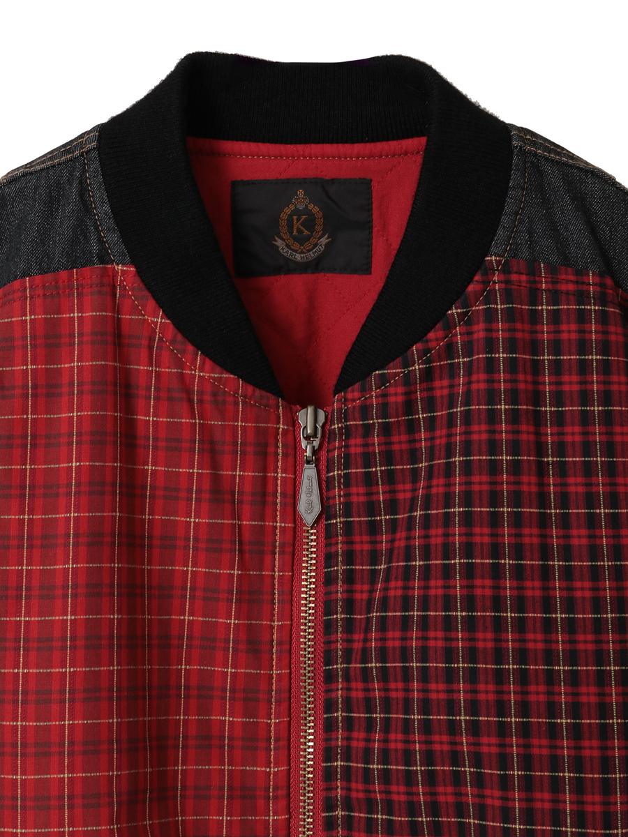 コードチェック使いデニムブルゾン 詳細画像 コン 3