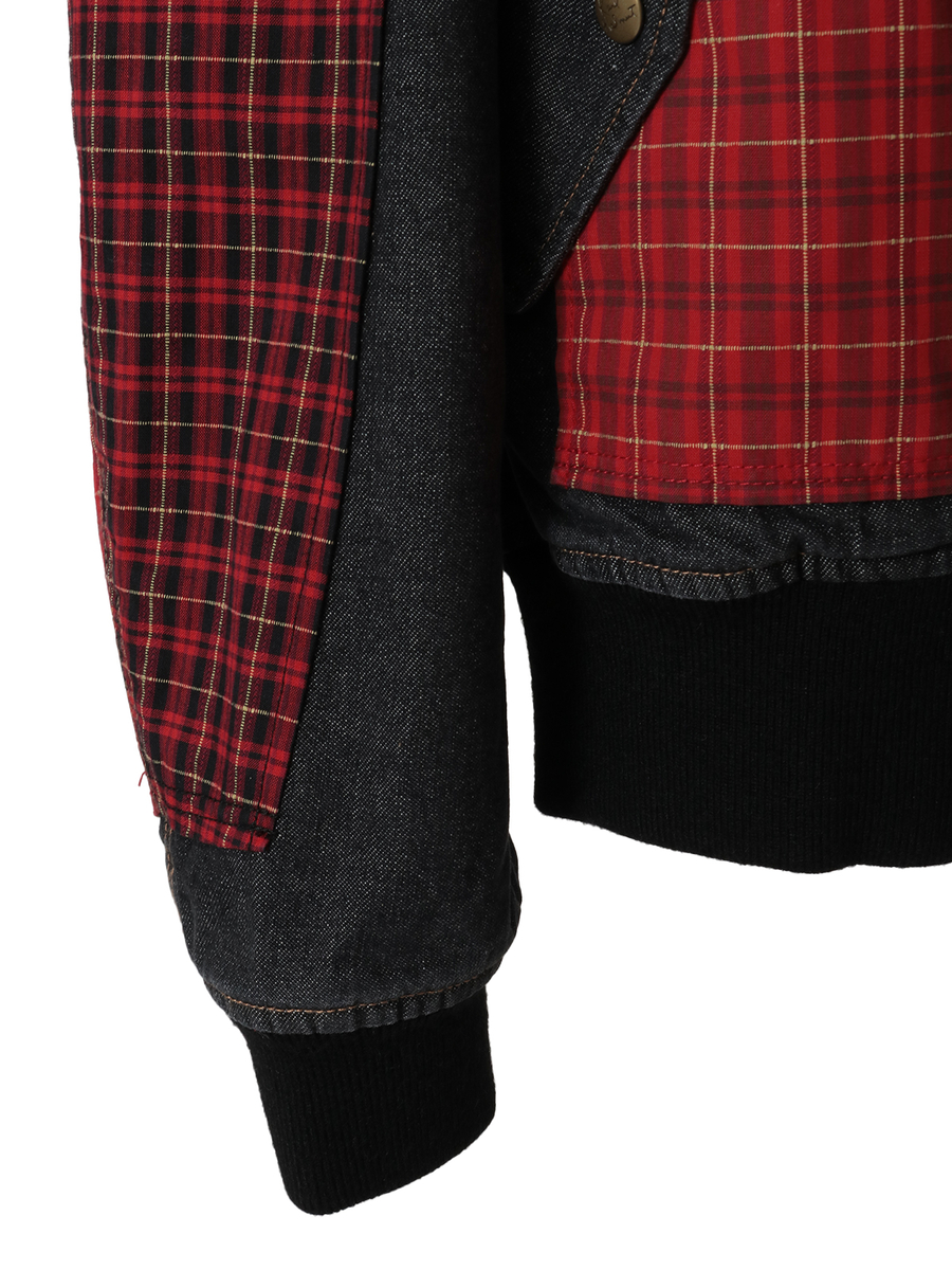 コードチェック使いデニムブルゾン 詳細画像 コン 4