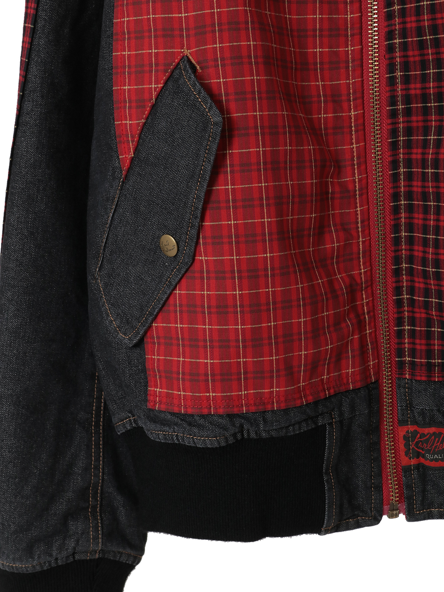 コードチェック使いデニムブルゾン 詳細画像 コン 5