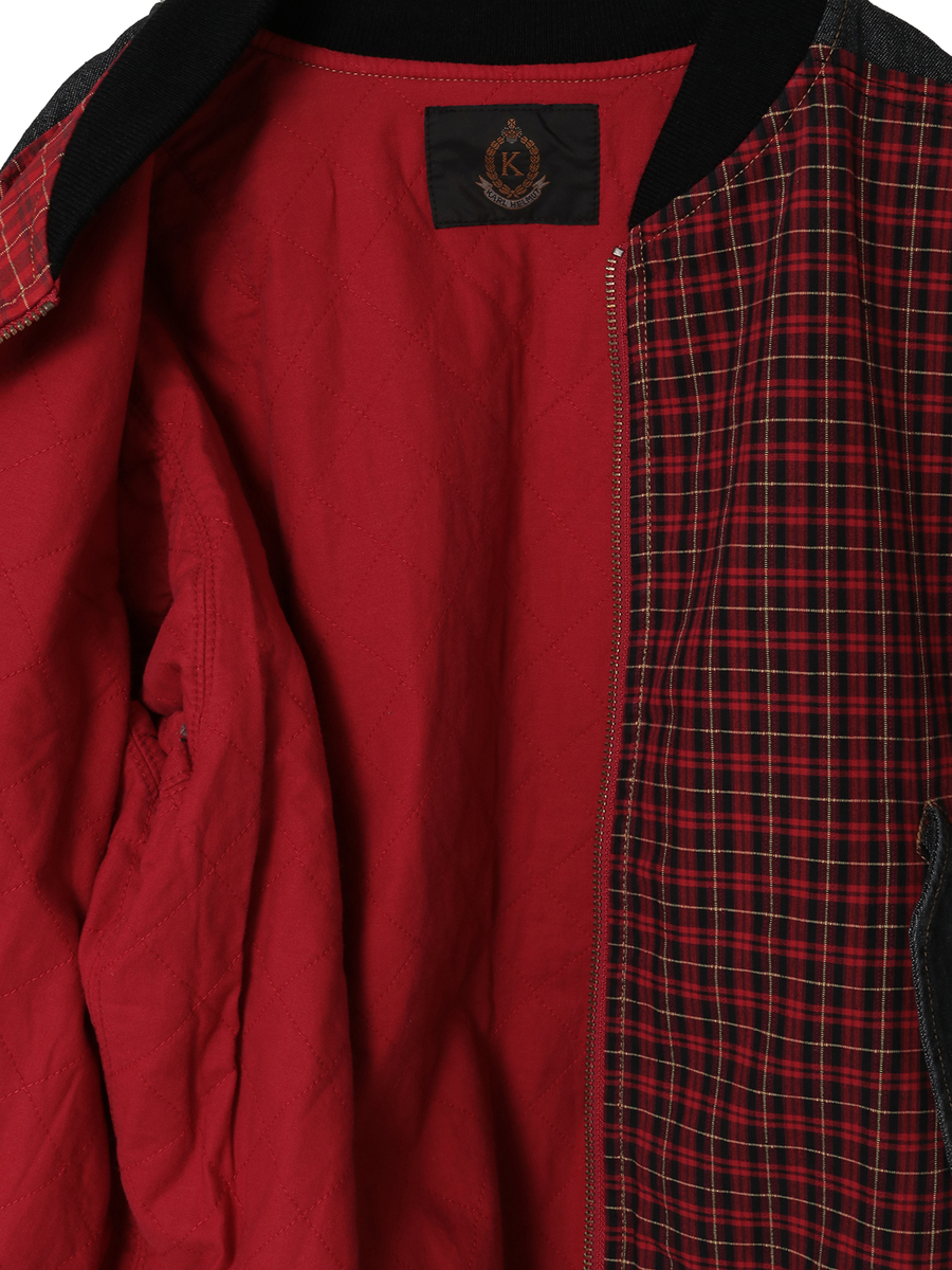 コードチェック使いデニムブルゾン 詳細画像 コン 8