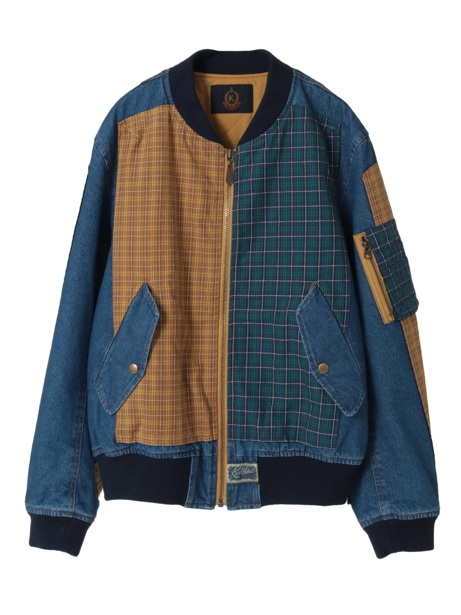 コードチェック使いデニムブルゾン 詳細画像 コン 1