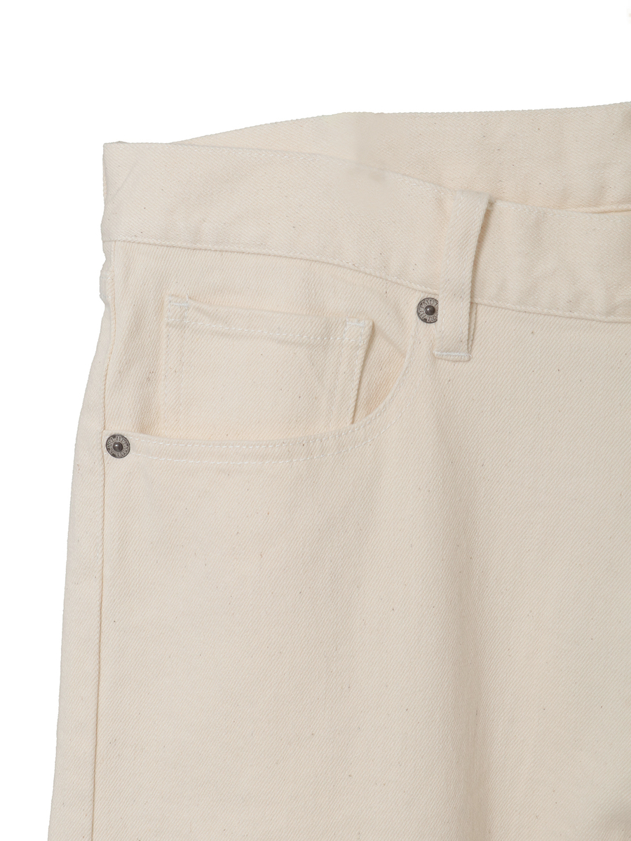 Kロゴアップリケ＆ネームワッペンいっぱいストレッチデニムパンツ 詳細画像 アイボリー 5