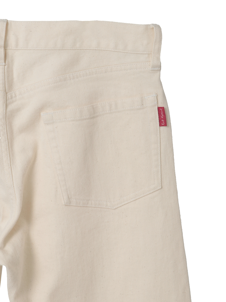 Kロゴアップリケ＆ネームワッペンいっぱいストレッチデニムパンツ 詳細画像 アイボリー 7