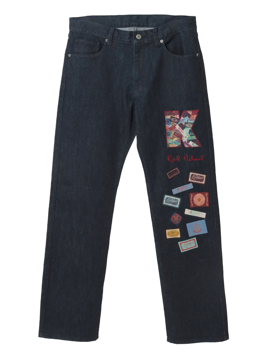 Kロゴアップリケ＆ネームワッペンいっぱいストレッチデニムパンツ 詳細画像 インディゴ 1