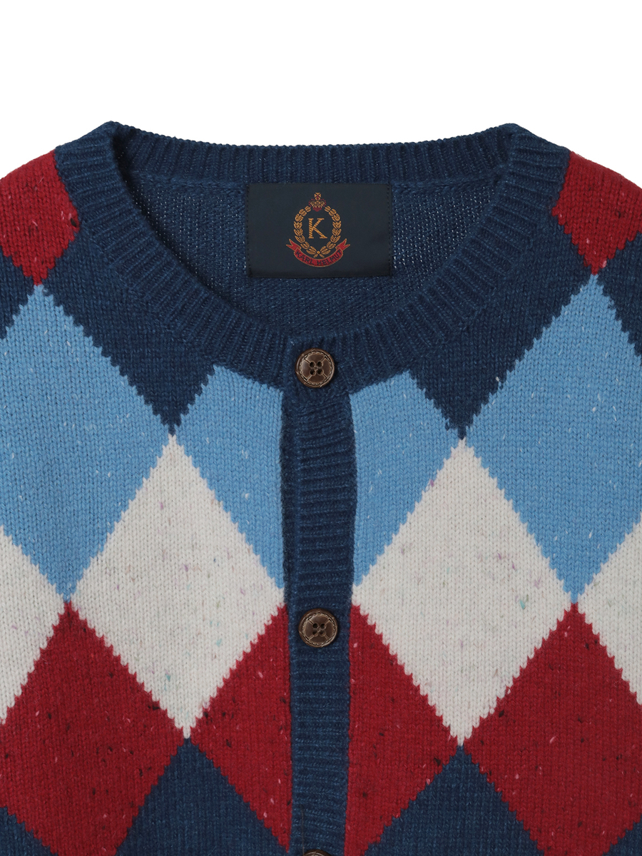 アーガイルニットカーディガン 詳細画像 ネイビー系 3