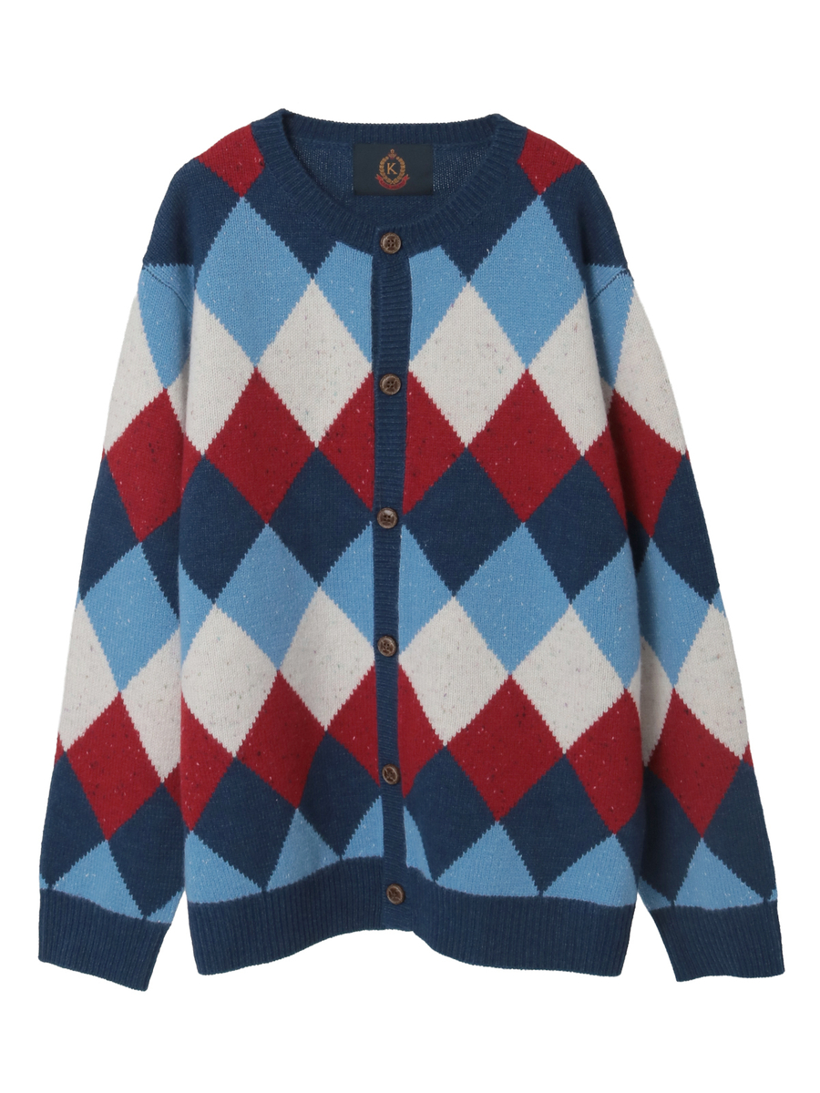 アーガイルニットカーディガン 詳細画像 ネイビー系 1