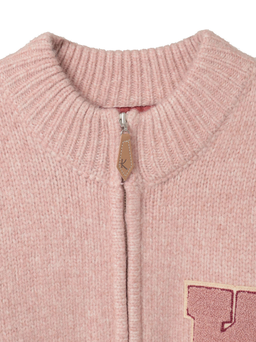 Kロゴワッペン使いフルジップニットカーディガン 詳細画像 キナリ系 3