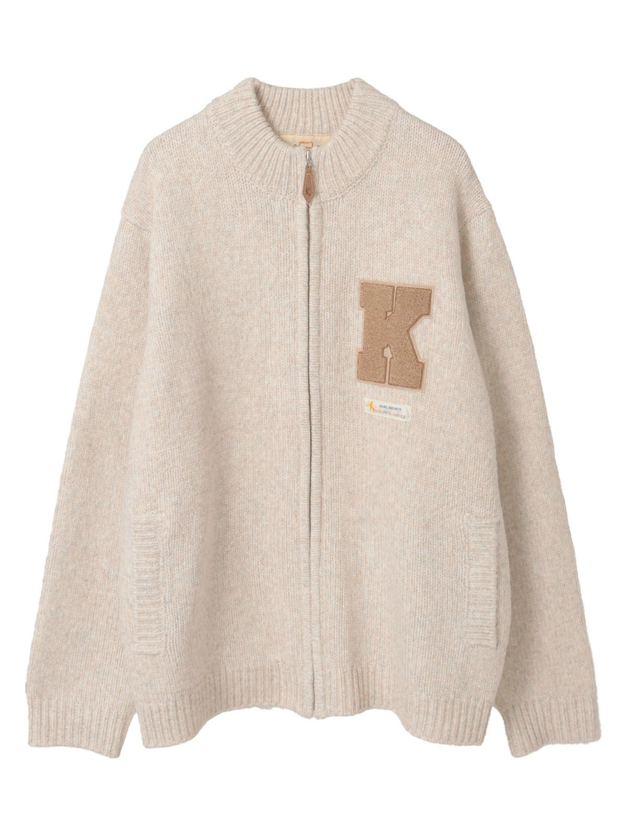 Kロゴワッペン使いフルジップニットカーディガン 詳細画像 キナリ系 1