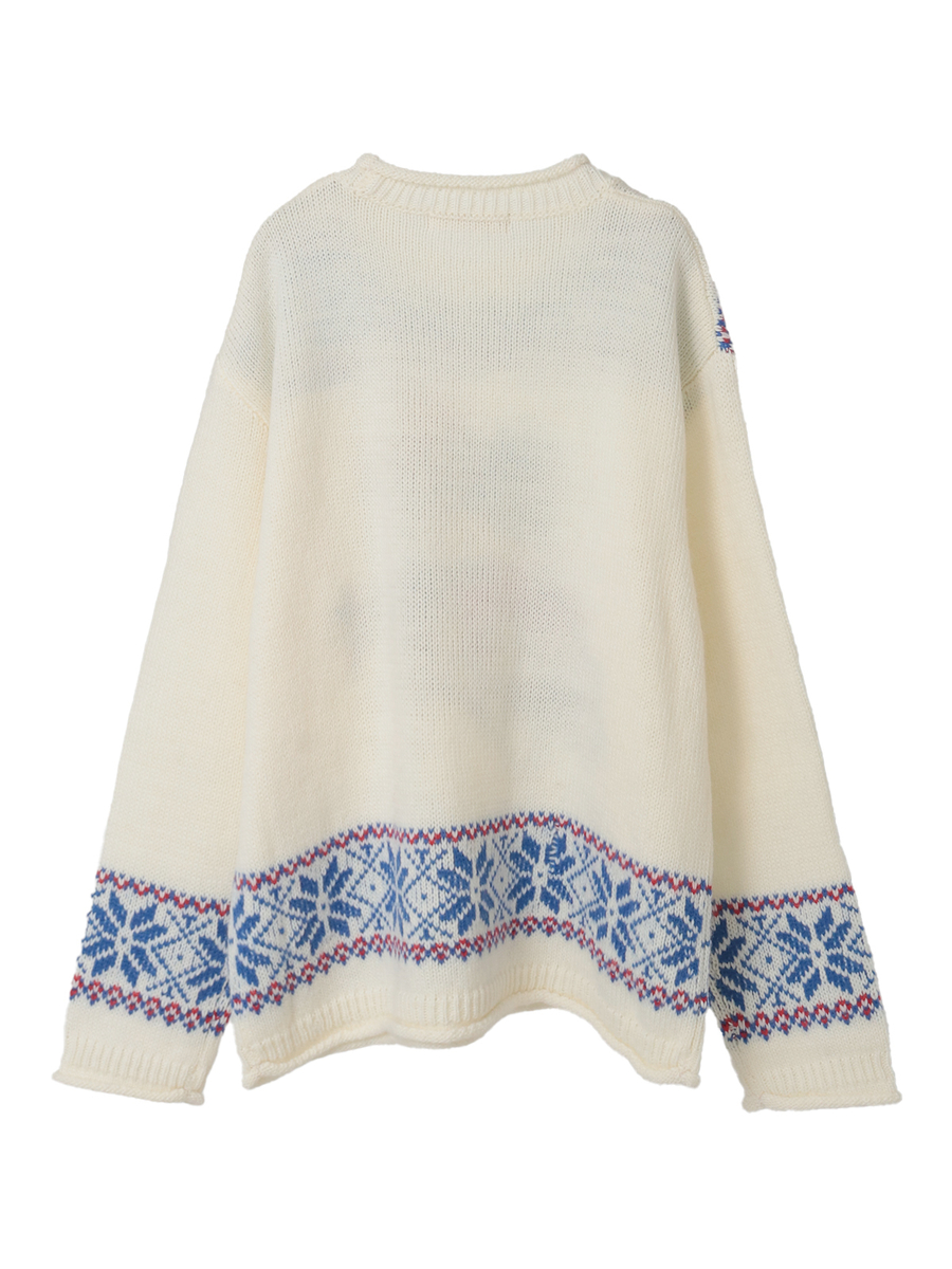 三つ子のくま冬支度柄ニット 詳細画像 ネイビー 2