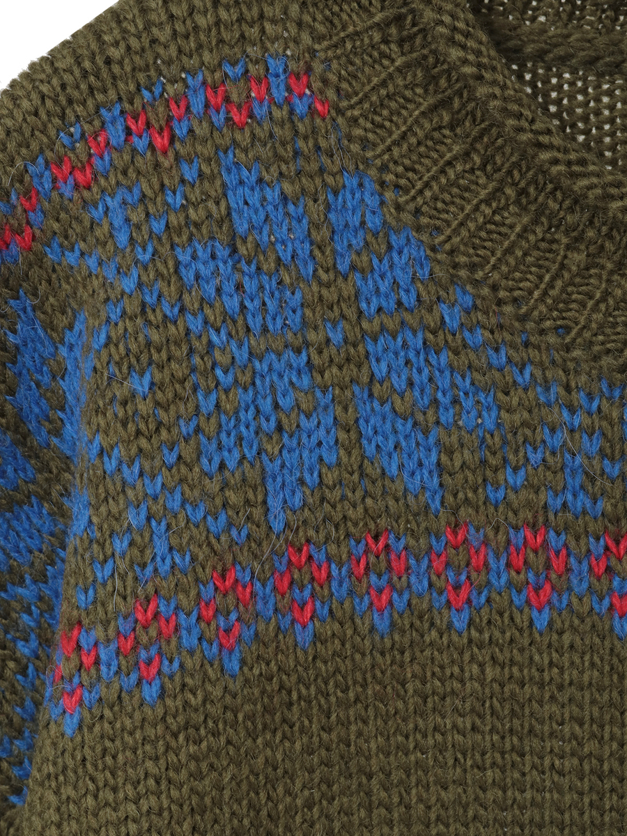 三つ子のくま冬支度柄ニット 詳細画像 ネイビー 9