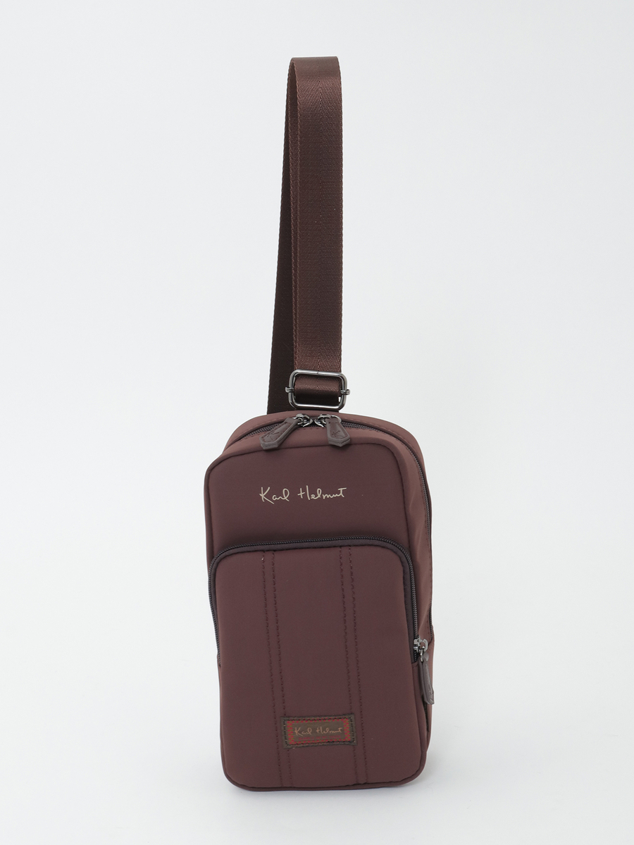 ロゴプリント機能性ボディバッグ 詳細画像 チャ 1