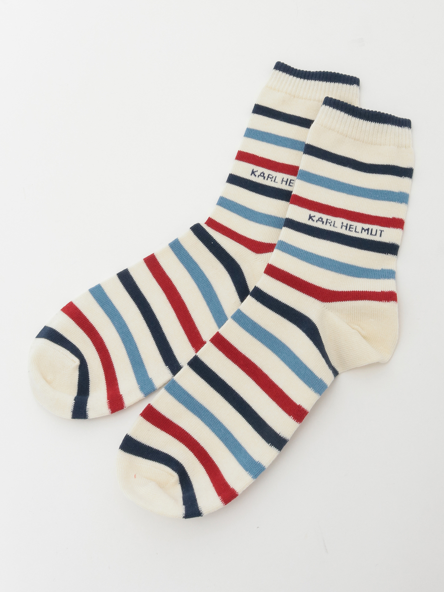 ロゴ入りマルチボーダーソックス 詳細画像 キナリ 2