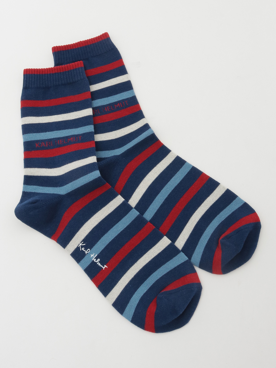 ロゴ入りマルチボーダーソックス 詳細画像 ネイビー 1