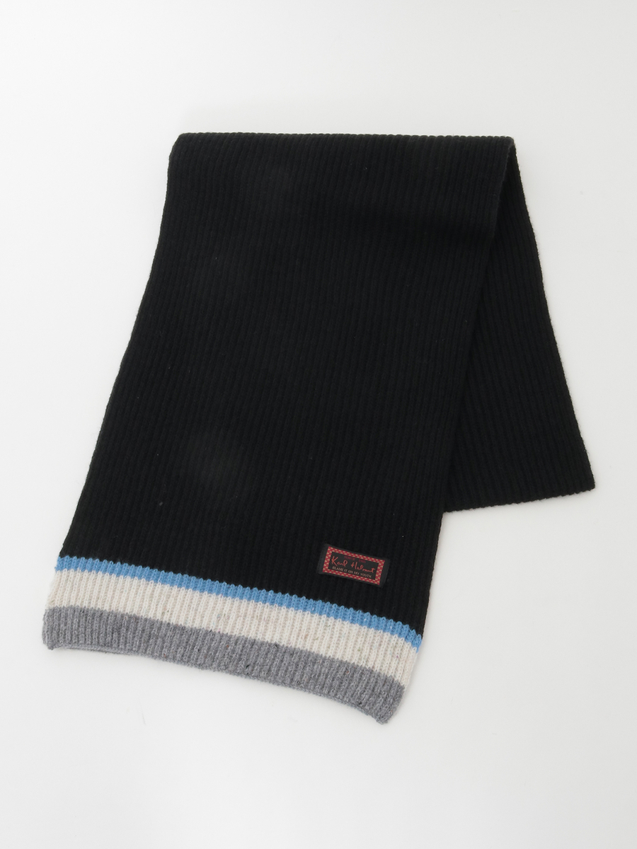 配色ライン入りマフラー 詳細画像 クロ 1