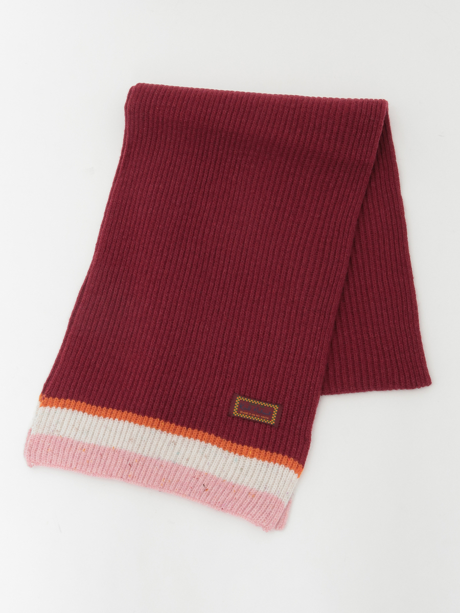 配色ライン入りマフラー 詳細画像 ボルドー 1