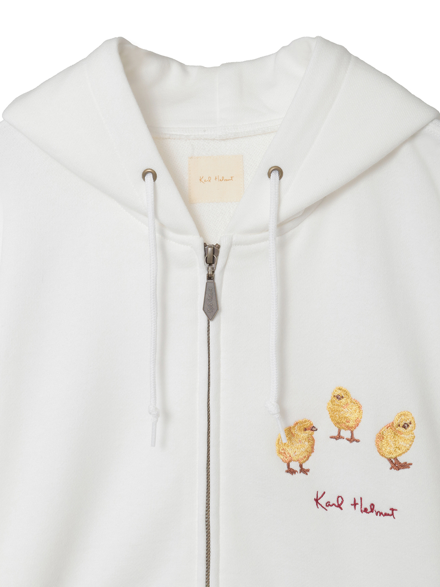 ひよこモチーフワンポイント刺繍パーカー 詳細画像 ピンク 3