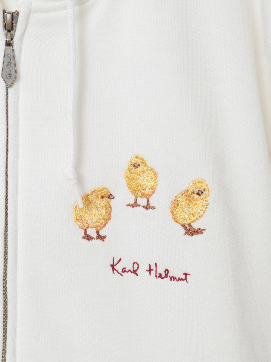 ひよこモチーフワンポイント刺繍パーカー 詳細画像 ピンク 6