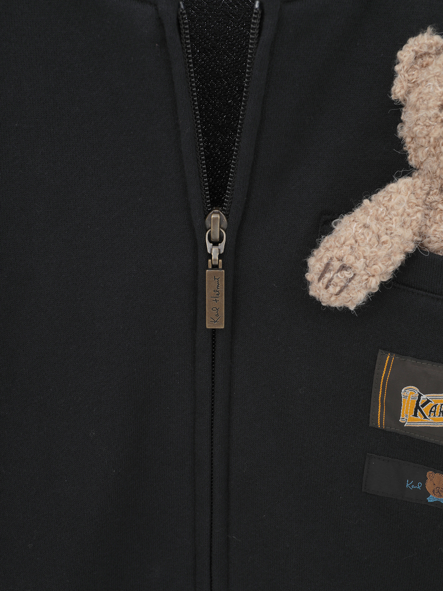 くまモチーフ付き ジップアップカーディガン 詳細画像 アカ 6