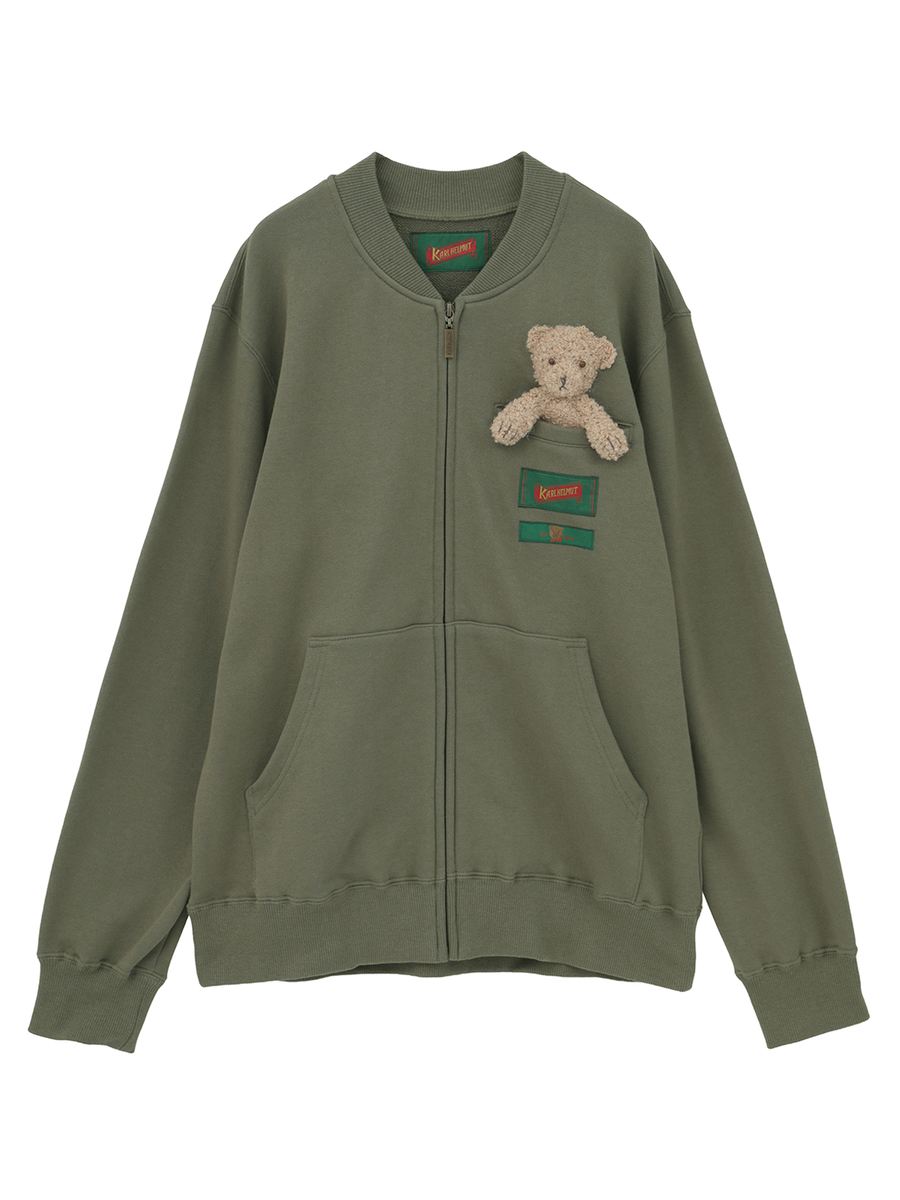 【希少】ピンクハウス　フーディカーディガン　ブラック　パーカー PINK HOUSE（ピンクハウス）の「アンティークギンガムゼッケン