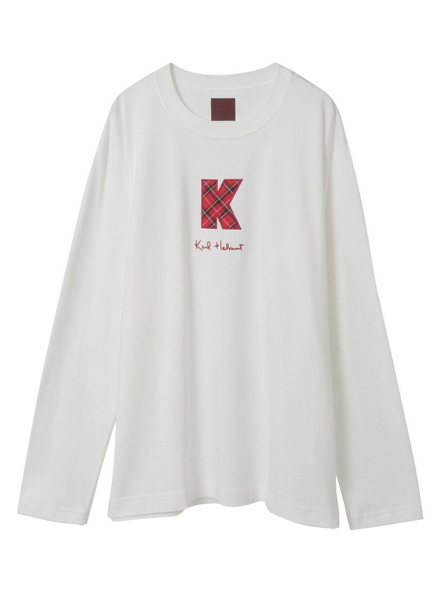 Kロゴアップリケ使いカットソー 詳細画像 キナリ 1