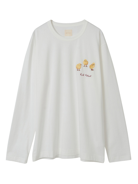 ひよこワンポイント刺繍カットソー