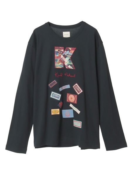 Kロゴアップリケ＆ネームワッペンいっぱいカットソー