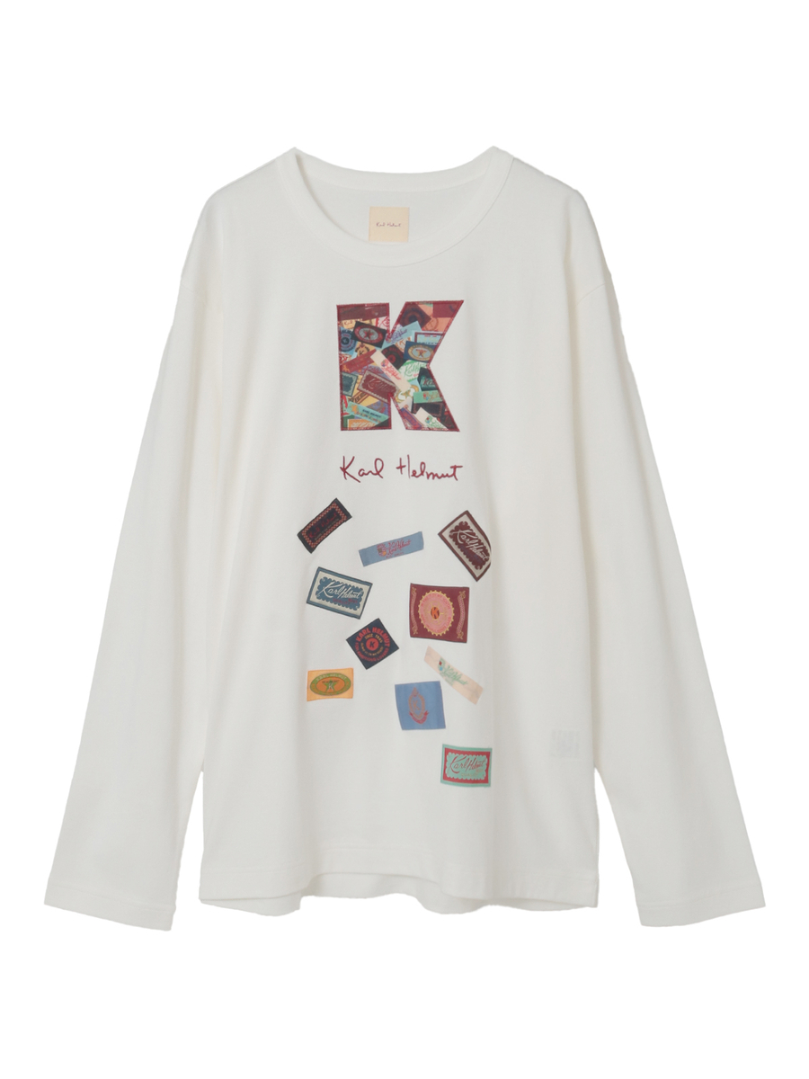 Kロゴアップリケ＆ネームワッペンいっぱいカットソー 詳細画像 オフ 1