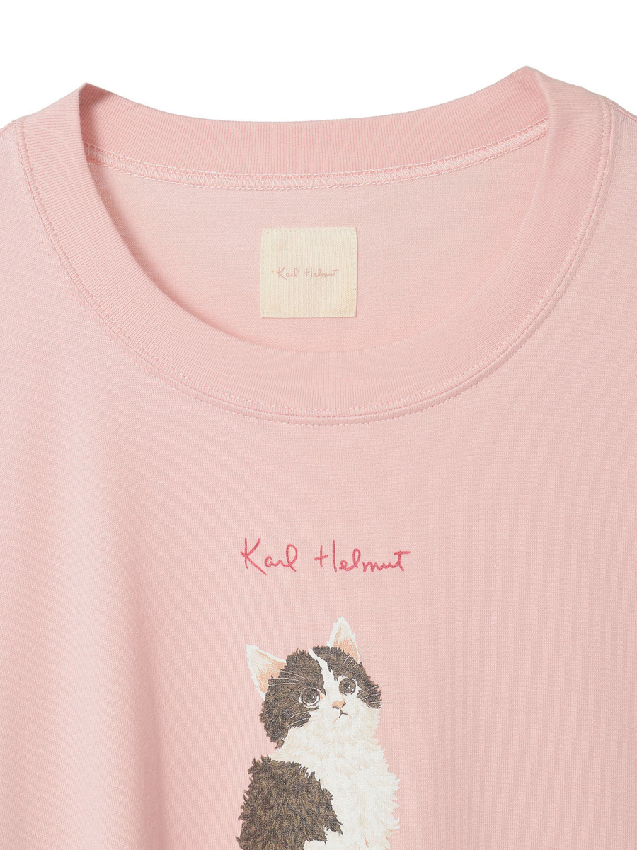 猫プリントカットソー 詳細画像 ベージュ 3