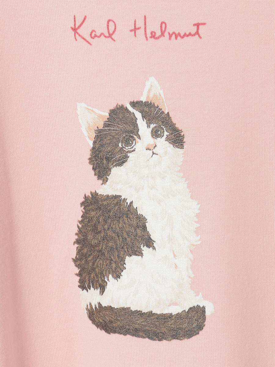 猫プリントカットソー 詳細画像 ベージュ 6