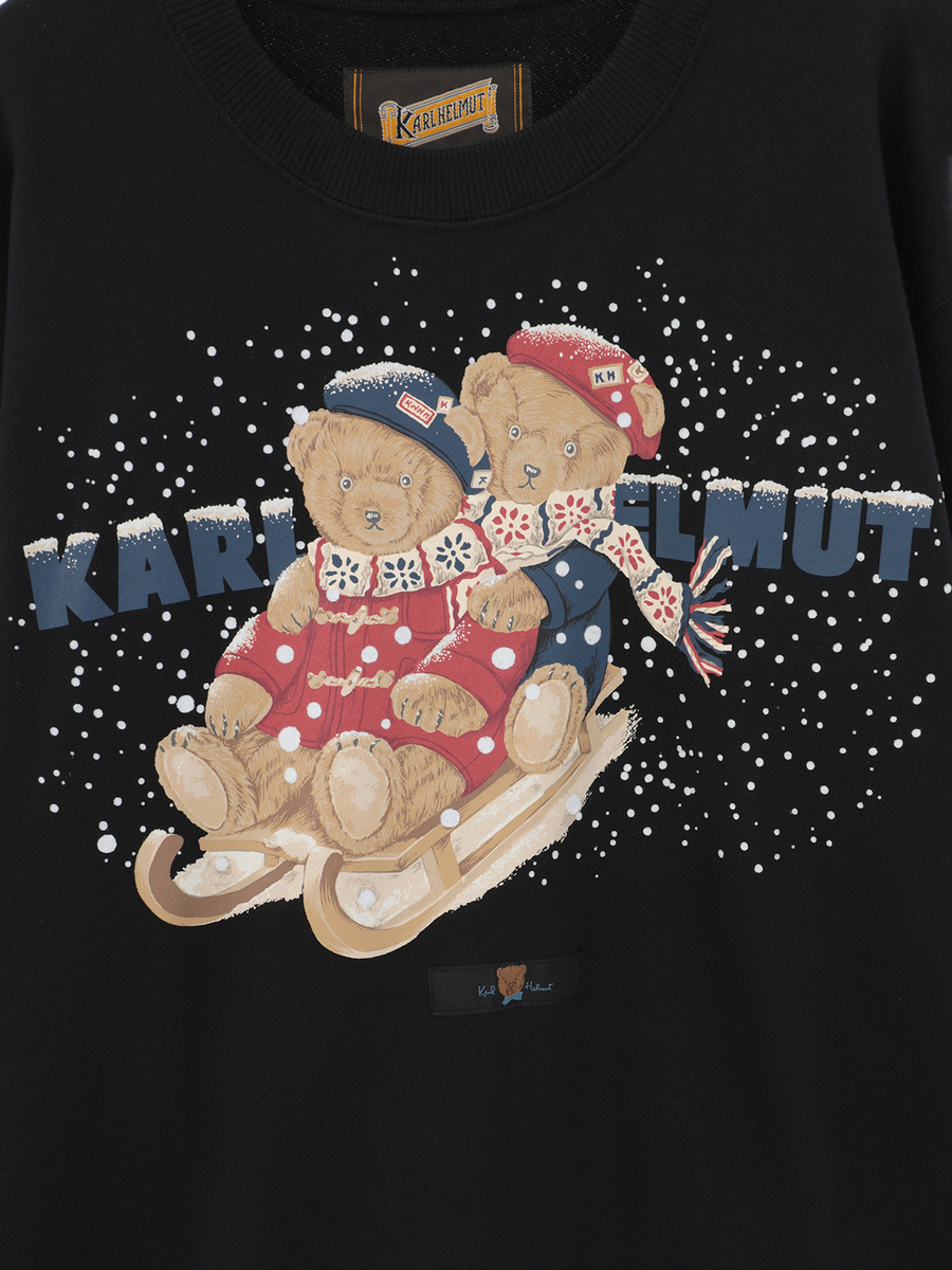 三つ子のくま冬支度プリントトレーナー 詳細画像 カーキ 9