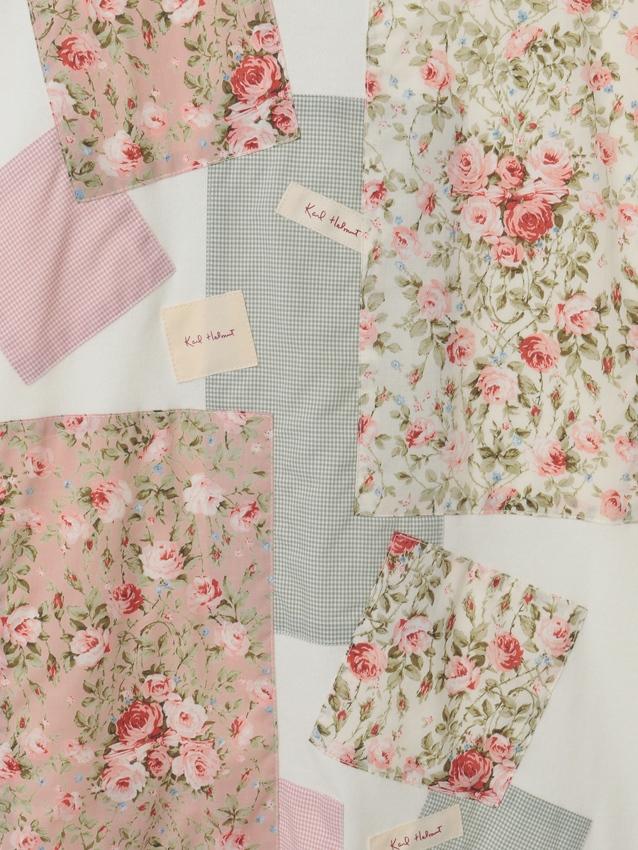 小バラプリントパッチワークTシャツ 詳細画像 クロ 6